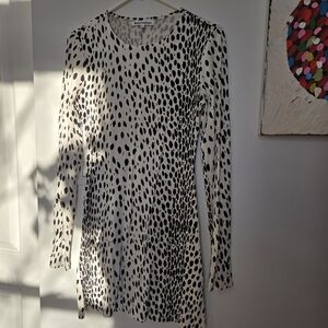 Reformation Black & White Dalmatian Print Dress